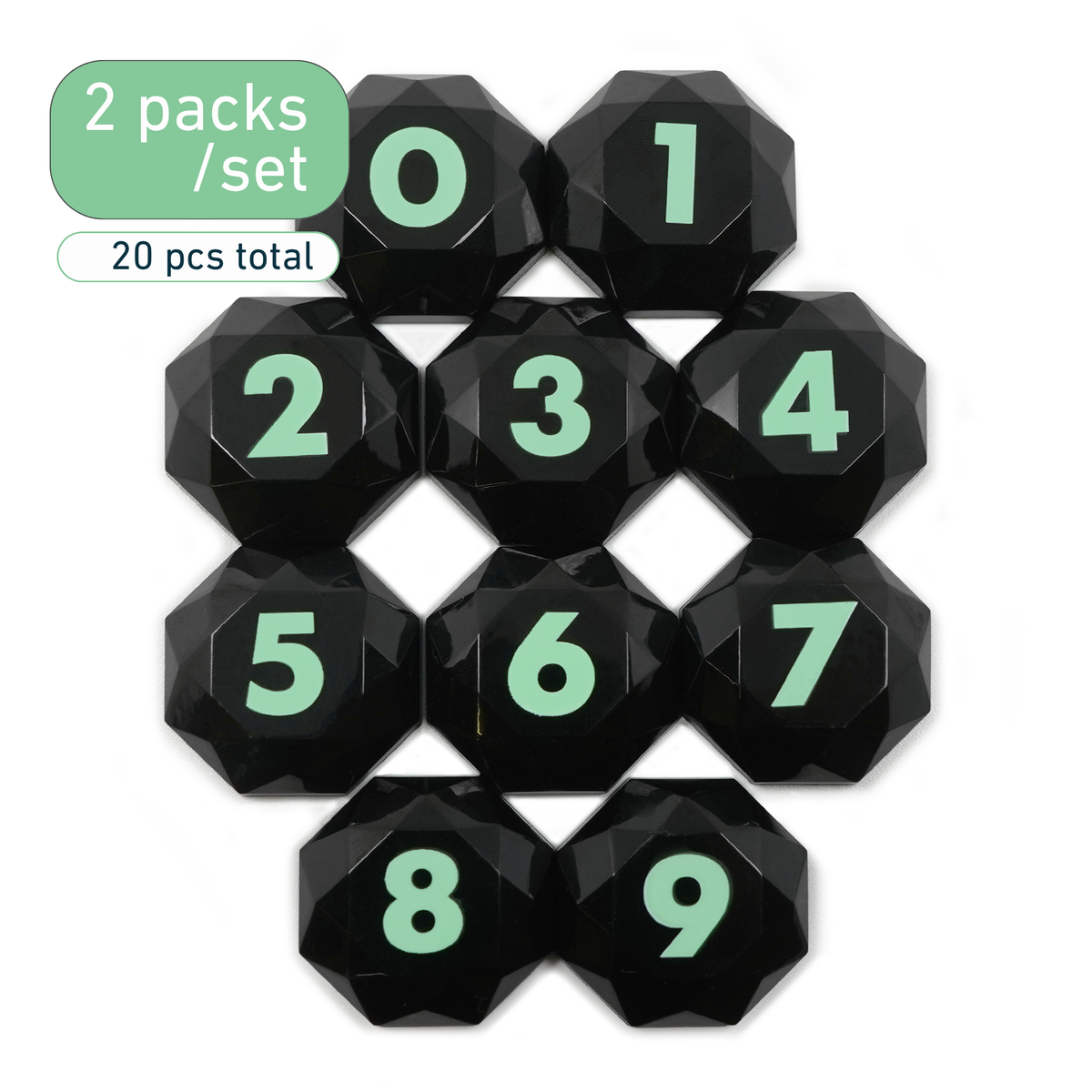 Octagon Footswitch Hat Numbers – 2-Pack Set