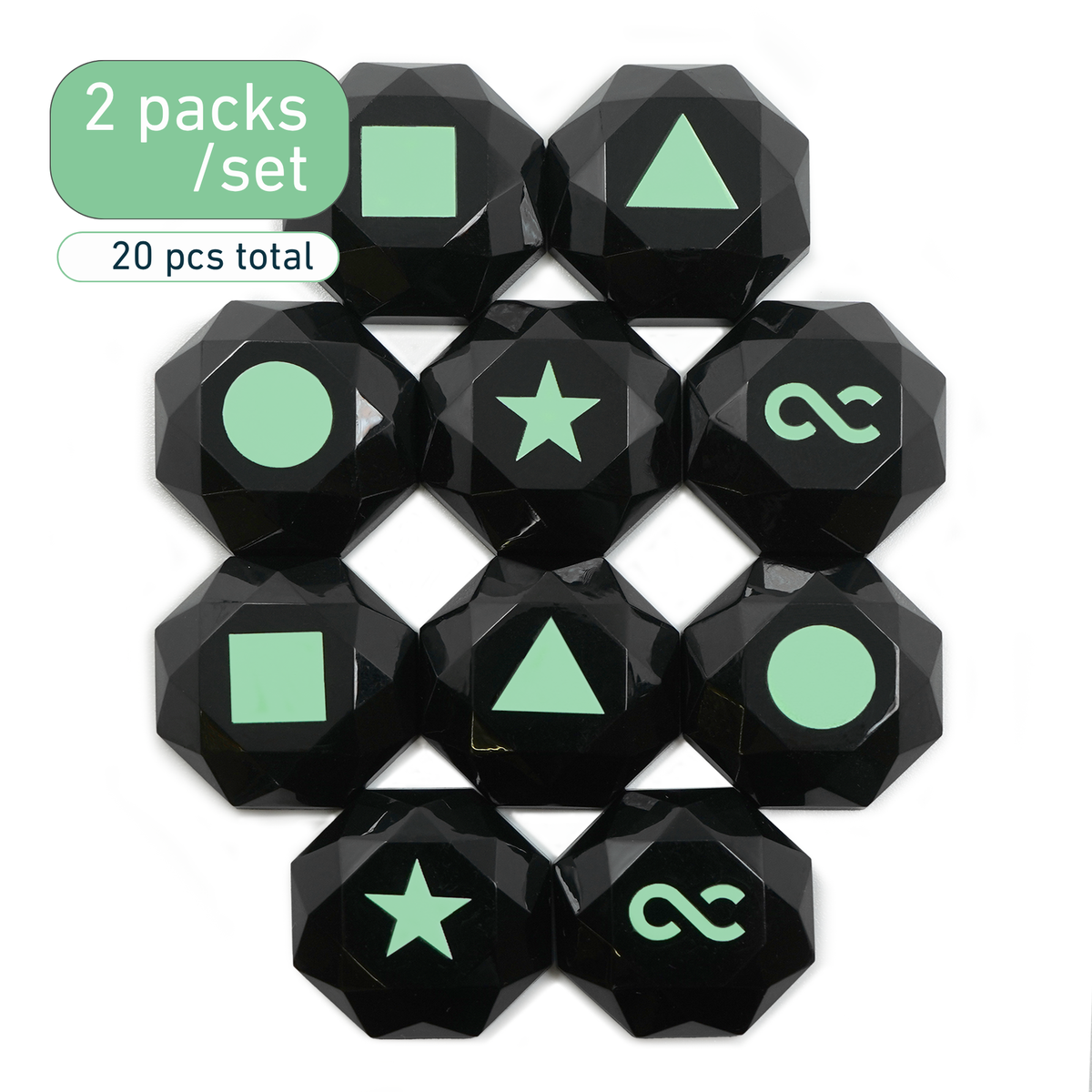 Octagon Footswitch Hat Symbols – 2-Pack Set